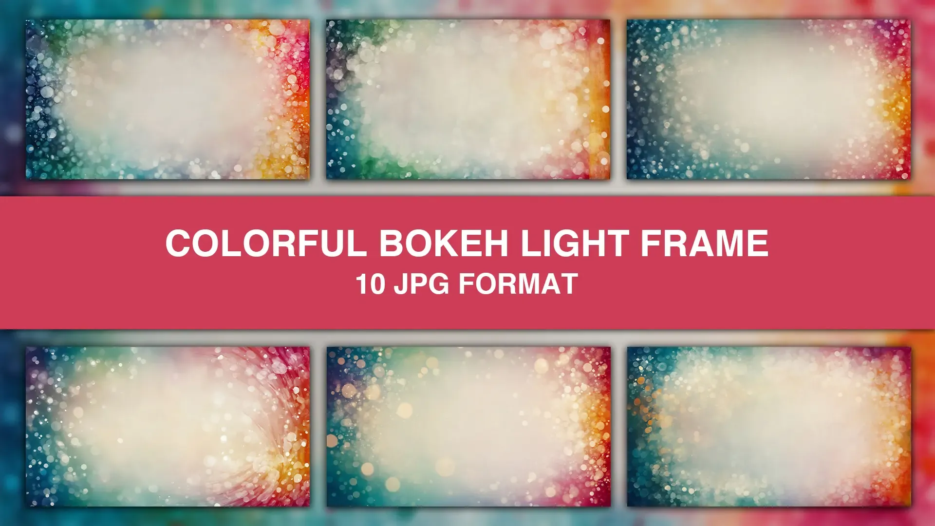 Colorful Bokeh Light Frame Background Images Pack image